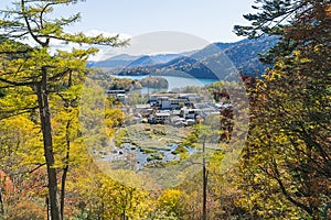 Yumoto Onsen in autumn, Nikko, Japan