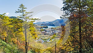 Yumoto Onsen in autumn, Nikko, Japan