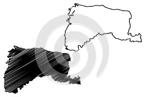 Yunlin County Administrative divisions of Taiwan, Republic of China, ROC, Counties map vector illustration, scribble sketch