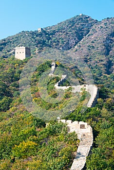 Yunmeng Moutain Section of The Great Wall. a famous historic site in Beijing, China.