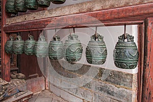 Yunnan Honghe Prefecture Jianshui Temple Great Hall courtyard bells