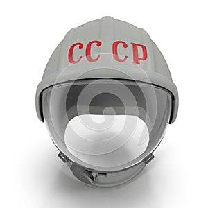 Yurii Gagarins Space Helmet Isolated on White Background 3D Illustration