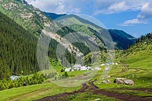 Yurt camp in Altyn Arashan village, Kyrgyzst