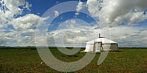 Yurt , in the grassland of Mongolia