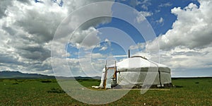 Yurt , in the grassland of Mongolia