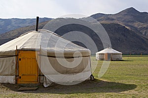 Yurt campsite mongolia
