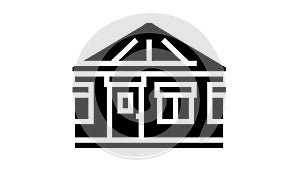 yurt house glyph icon animation