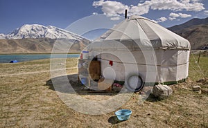 Yurt at karakol lake,xinjiang province