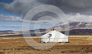 Yurt in a landscape of Western Mongolia