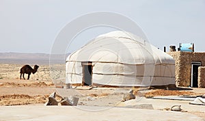 Yurt near the Ayaz-Kala fortress