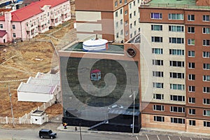 Yurt on the roof of a modern building in Ulaanbaatar