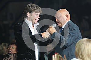Yury Luzhkov sing with singer from North Osetia
