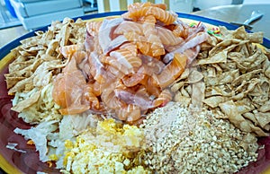 Yusheng, yee sang or yuu sahng, lou sang or Prosperity Toss