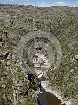 The  Yuspe river running through the mountains at Cerro Blanco reserve