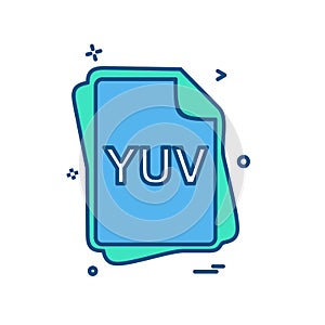 YUV file type icon design vector