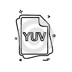 YUV file type icon design vector