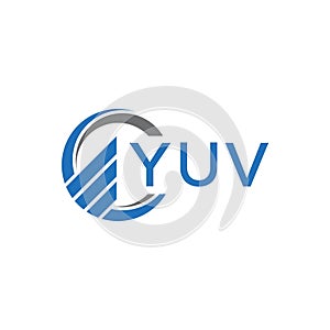 YUV Flat accounting logo design on white background. YUV creative initials Growth graph letter logo concept. YUV business finance