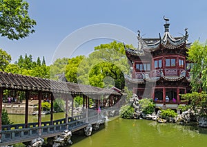 Yuyuan garden Garden of Happiness in center of Shanghai China