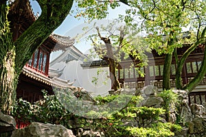 Yuyuan Yu Garden traditional architecture in Shanghai, China