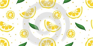 Yuzu japanese citron fruit seamless pattern vector illustration isolated on white background.