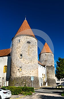 Yverdon-les-Bains Castle in the Canton of Vaud, Switzerland