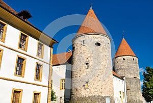 Yverdon-les-Bains Castle in the Canton of Vaud, Switzerland