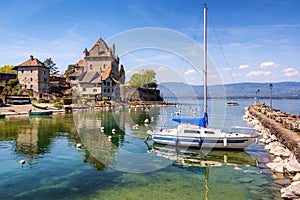 The Yvoire castle on Lake Geneva, France