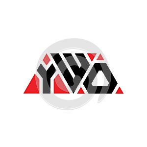 YWO triangle letter logo design with triangle shape. YWO triangle logo design monogram. YWO triangle vector logo template with red