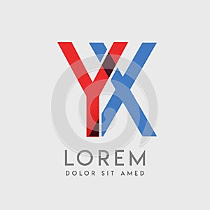 YX logo letters with blue and red gradation