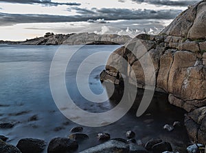 The Yxney and coastal path at Osteroya in Sandefjord in Norway i photo