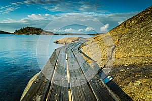 The Yxney and coastal path at Osteroya in Sandefjord in Norway photo