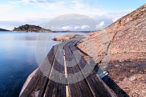 The Yxney and coastal path at Osteroya in Sandefjord in Norway photo