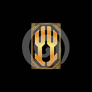 YY Logo Letter Geometric Golden Style