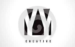 YY Y White Letter Logo Design with Black Square.