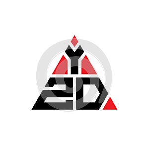 YZD triangle letter logo design with triangle shape. YZD triangle logo design monogram. YZD triangle vector logo template with red