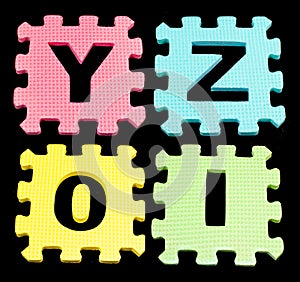 YZOI Alphabet learning blocks isolated Black