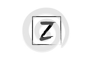 Z alphabet letter logo icon with square. Creative design template for business and company in white and black