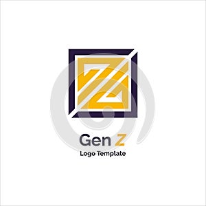 Z GenZ logo design template vector for brand or company and other