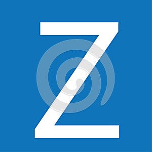 z letter on blue background