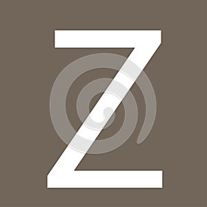 z letter on grey background