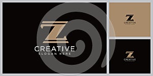 Z Letter Logo concept. Creative Minimal Monochrome Monogram emblem design template. Graphic Alphabet Symbol for Corporate Business