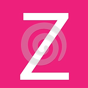 z letter on pink background