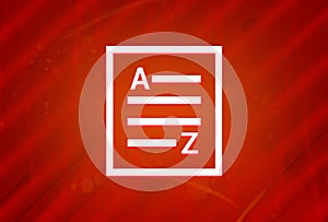 A-Z(list page icon) icon isolated on abstract red gradient magnificence background