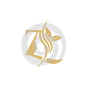 Z Vector Logo Design. Female Decorative Fashion  Makeup  Lifestyle  Modern  Spa  Feminism  Lady  Cosmetics  Beauty  Medical