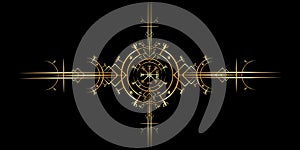 Magic ancient viking art deco, Vegvisir magic navigation compass ancient. The Vikings used many symbols in accordance to Norse photo