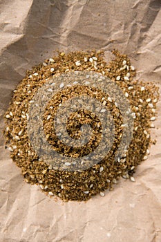 Za'atar spice on paper