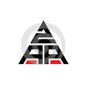 ZAA triangle letter logo design with triangle shape. ZAA triangle logo design monogram. ZAA triangle vector logo template with red