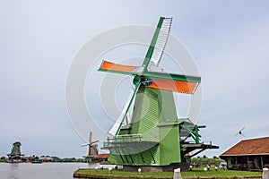 The Zaan river with windmills photo
