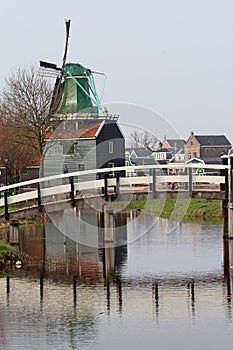 Zaan Windmill Reflection