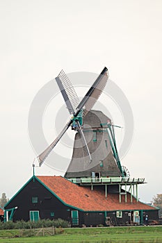 Zaanse Schans at dawn - Windmills - Netherlands country side - Holland tourism